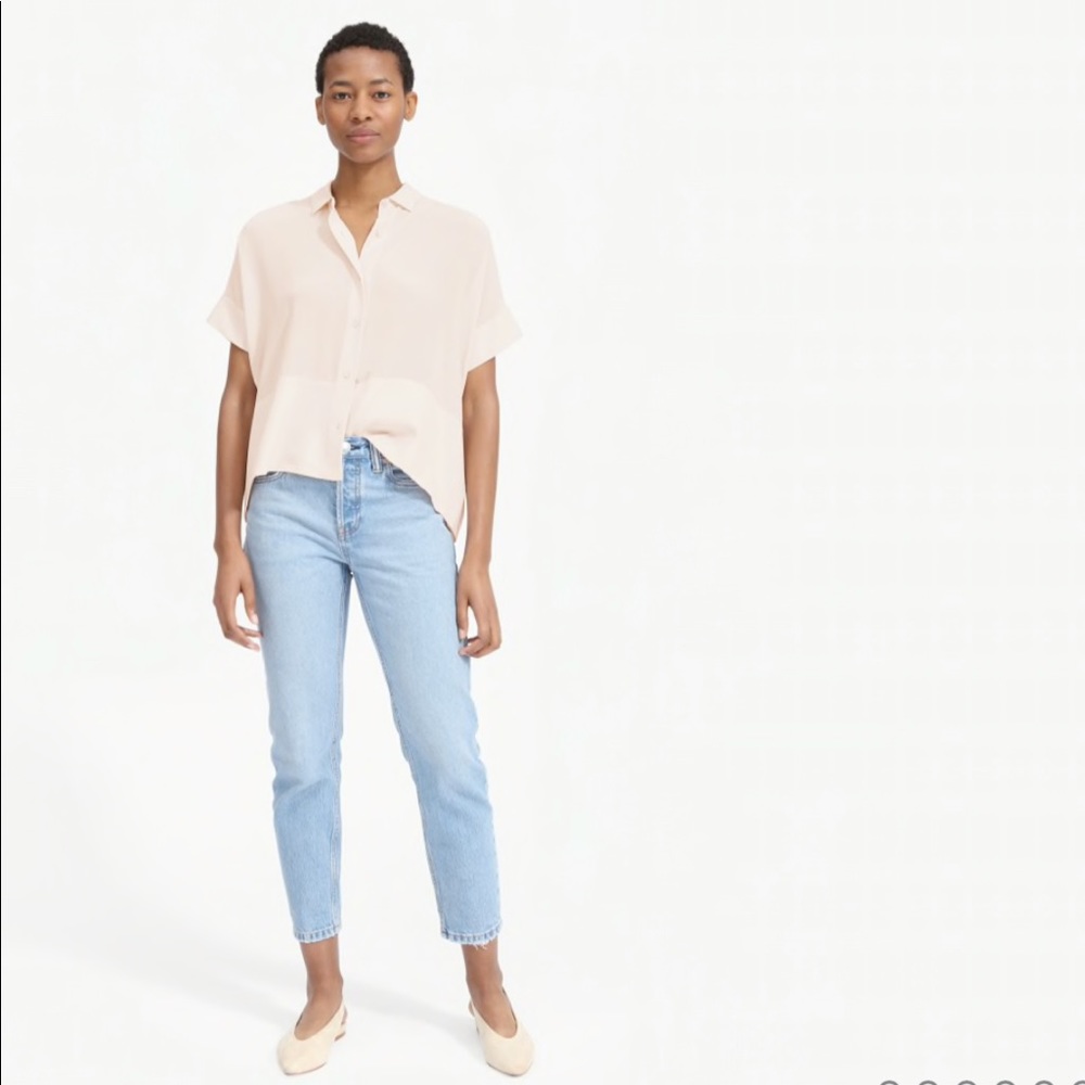 Everlane Clean Silk Square Short-Sleeve Shirt